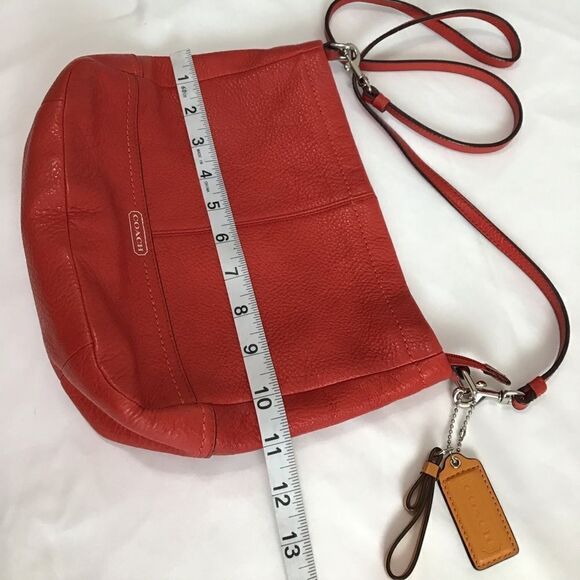 Coach Red Park Pebble Leather Crossbody Bag - Picture 10 of 12